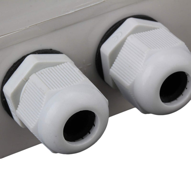 RDEXP White Gray Plastic Waterproof 6 Position Terminals Electric Junction Project Box for 5-10mm Dia Wire - Image 5